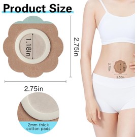 50 Pcs Disposable Castor Oil Patches,Spunlace Absorbent Wrap Organic Cotton,Highly Absorbent,Leak-Proof,Self-Adhesive,No Wash,Breathable,Portable(Oil Not Included)(Flower Shape,Skin Color)