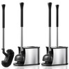 HAMITOR Toilet Plunger and Brush Set with Curved Bristles -