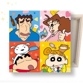 I Love Painting DIY Canvas Type Crayon Shin-chan Diamond Cross Stitch 25x25cm Shin-chan's Family / 아이러브페인팅 DIY캔버스형 짱구 보석십자수 25x25cm 짱구네 가족
