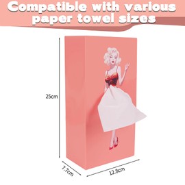Lady Skirt Tissue Box Covers, Pink Creative Tissue Box Holder as Flying Cartoon Girl Skirt for Home Dining Room Car and Office, 25.5Cm*13Cm*7.7Cm(10In*5.1In*3.02In) Rectangle