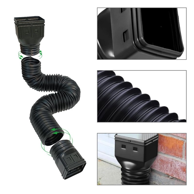 CLKE Rain Gutter Downspout Extension, Flexible Down Spout Extender, Drain