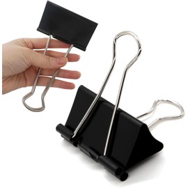 Extra Large Size 60mm Metal Double Clips, Black, Pack of 1