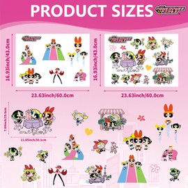 Flowers Decals Stickers for Girls Bedroom, Garden Flowers Stickers Happy Journey for Dressing Table, Classic Girls Flying Action Wall Sticker Murals Decor for Classroom Window (Style 2)