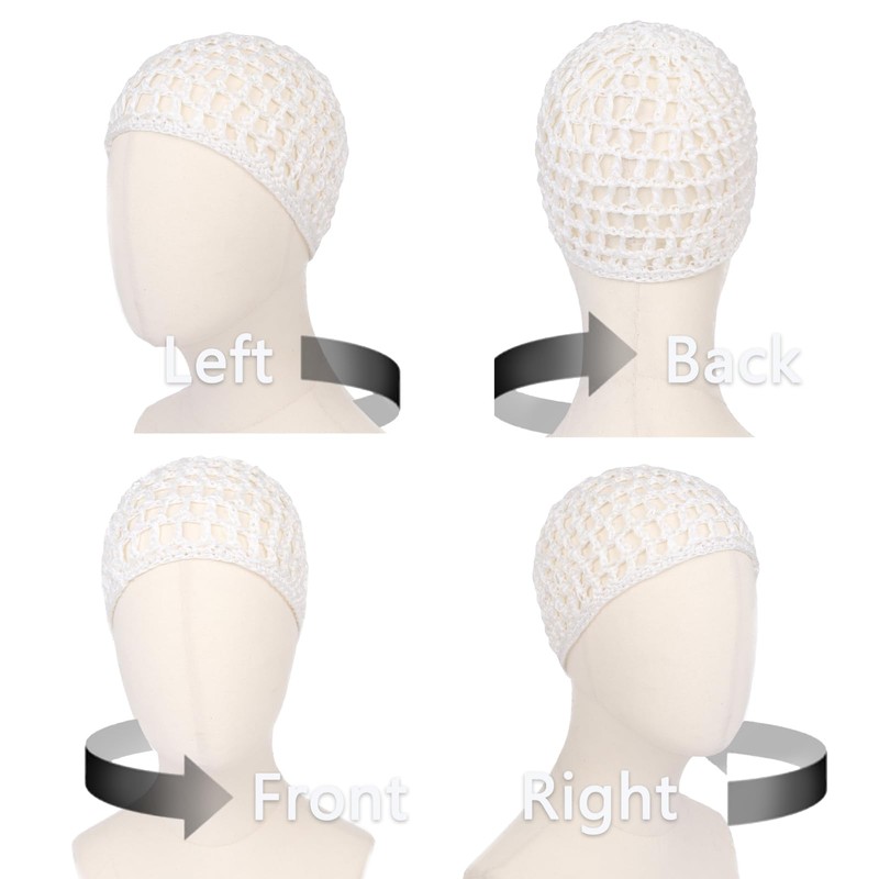 2 PCS Hair Nets for Sleeping Mesh Crochet Hair Wrap