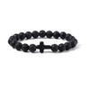 Caiyao 8MM Ornament Lava Volcanic Stone Beads Turquoise Cross Elastic