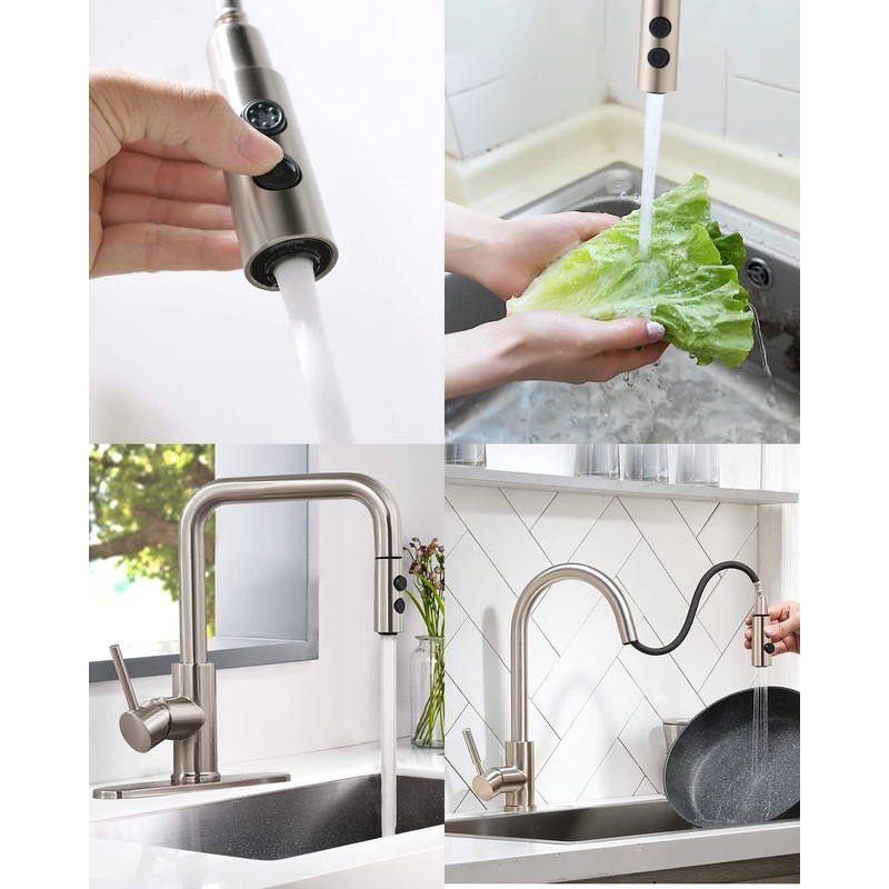 Hibbent Pull Out Sink Sprayer, 2 Function Kitchen Faucet Head,