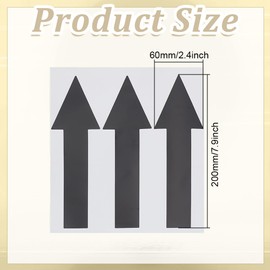 PLIGREAT 18 Pcs Black Arrow Sticker 8"x2" Self Adhesive Arrows Sign PVC Removable Floor Stickers Waterproof Wall Marking Decals for Road Instructions Event Directional Signage, 6 Sheets