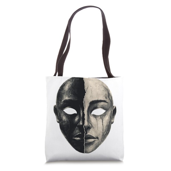 Abstract Duality Mask Artistic Tote Bag