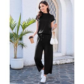 Totatuit 2 Piece Sets for Women Matching Sweat Set Travel Outfit For Airplane