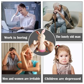 Funny Squishy Rabbit Toy, Stretchy Pink Muscle Animal Figure for Adults, Sensory Stress Relief Squeeze Toy for All Ages