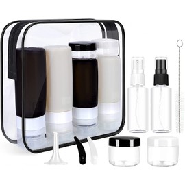 Juego De 16 Botellas De Viaje De Silicona, Contenedor De Tamaño De Viaje De 3 Oz Aprobado Por La Tsa, Sin Bpa, A Prueba De Fugas, Comprimible, Accesorios De Viaje Recargables