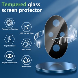 zZjoOoj [Pack of 3 Metal Camera Protection Compatible with Honor 200 Tempered Glass, 9H Hardness & Ultra HD, Anti-Scratch Camera Protective Glass Accessories [Not for Honor 200 Pro], Black