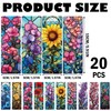 Celavoy Pretty Flower Bookmark Gifts - 20pcs Floral Stained Glass