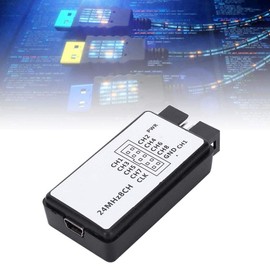 USB Logic Analyzer, USB Logic Analyzer Device Set Mini Digital Pocket Size 8-Channel Input Memory 24MHz