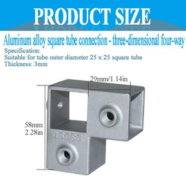 Square Tubing Connector Square Tube Clamp Connector SiegYma 3 Way 90 Degree 8 Pcs L Square Tube Fittings Aluminum Alloy Square Chain Fence Rails Pipe Clamps for Square Pipe Connection