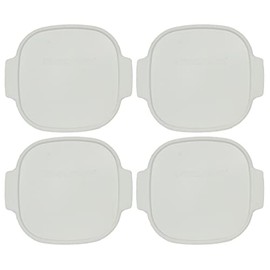 Corningware A-12-PC 5L White Rectangular Food Storage Replacement Lids with Handles - 4-Pack