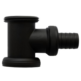 Siphon T-Piece Intermediate Piece | Matte Black | 1 1/4 x 56 mm Diameter 32 mm | Drain Connection | Connection Pipe for Washing Machine | Device Connection | Brass (Black)