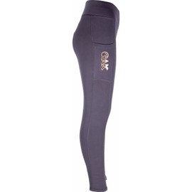 AK Wintex Pull on High Waisted Winter Horse Riding Tights/Leggings/Breeches with Full seat Silicon Grip AKRS-6054-01 (US, Alpha, Small, Regular, Regular, Black)