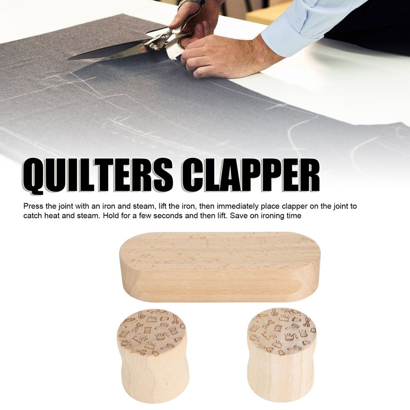 Quilters Clapper 17.8cm Wood Quilting Tailors Sewing Set Multifunction with