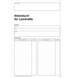 Teacher Grade Book A4 30 Subjects / Courses and Classes
