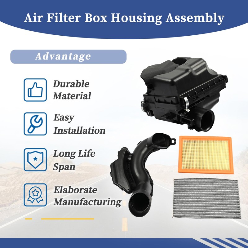 Getfarway 16554-3RC2B 16546-30P00,Air Cleaner Box Housing w/Air Inlet Duct &
