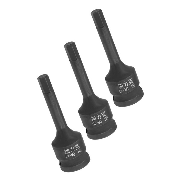 TA-VIGOR 3Pcs Impact Hex Bit Socket, 3/8" Drive x H6