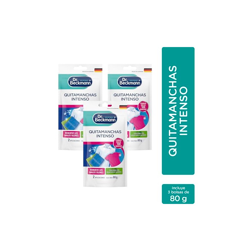 Dr. Beckmann, Doypacks Quitamanchas Intenso 80G 3 Pzas.