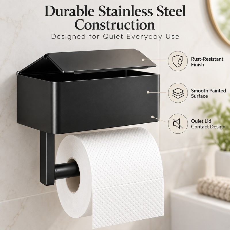 Stainless Steel Toilet Paper Holder with Wet Wipe Storage Box