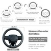 Topography Steering Wheel Cover Auto Leather Steering Wheel Protector, Anti-Slip,