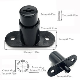 OHYER 4 Stück Schubladenschloss aus Zinklegierung Bolzenschloss Schrankschloss mit 8 Schlüssel für Schrank Schiebetüren Schreibtisch Kleiderschrank Möbels Zylinder-Ø 19 mm (Schwarz, 49 * 22mm)