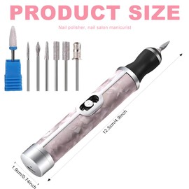 MarCoolTrip MZ Electric Nail Drill for Thick Toenails - Cordless, 4 Speeds, Professional Acrylic Nail Tools, Metal, Model JX00012