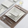 Porlien 16-Piece Classic Square Dinnerware Set for 4-Square Dinner Plates,