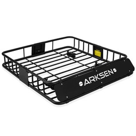 ARKSEN Heavy Duty 43 Inch Universal Roof Rack Auto Top Luggage Carrier Basket Holder for SUV, Truck, & Cars,150 lbs Capacity Luggage Basket