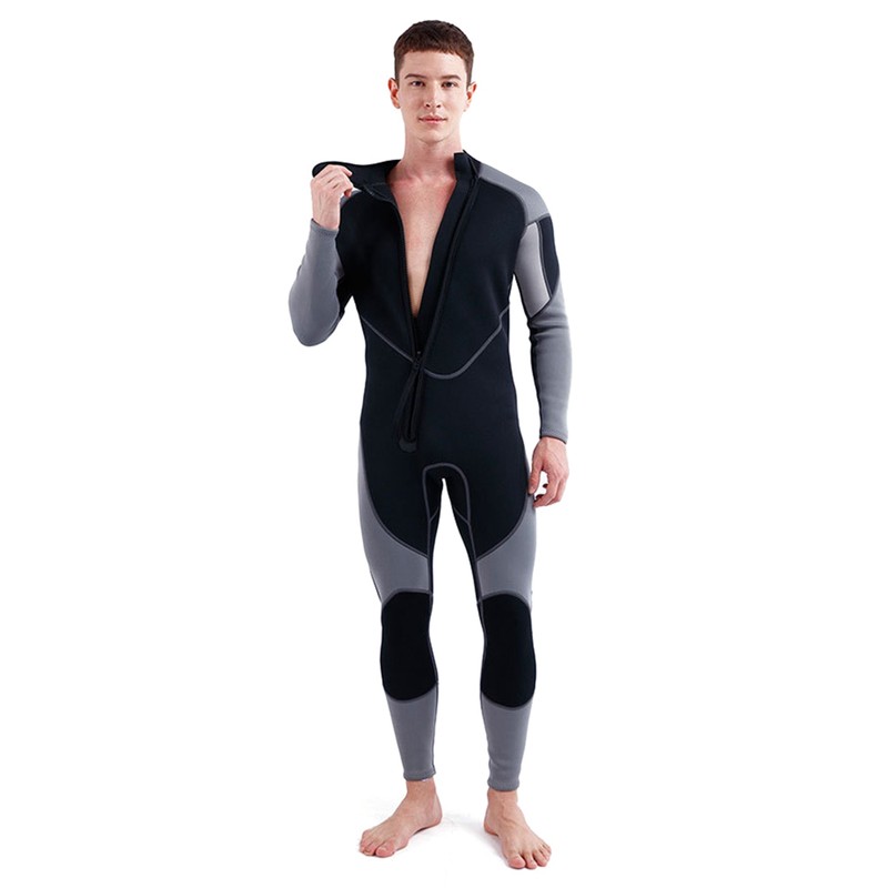 3mm Neoprene Wetsuit for Men Front Zip Full Body Diving
