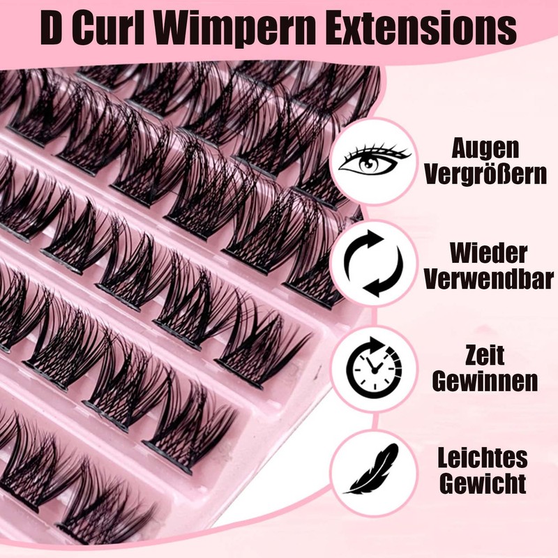 40D 8-16 mm Eyelash Extensions Set, 110 Pieces Natural D-Curl,