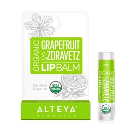 Alteya Organic Lip Balm Grapefruit and Stork Bill 4.5 g - USDA Organic Certified Pure Natural - Lip Care Based on Carefully Selected Selection of Plant Oils and Butters