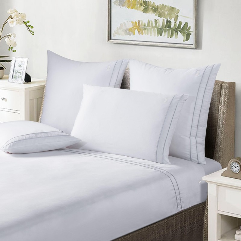 MÖVE Noblesse Pillowcase 80 x 40 cm 100% Cotton White/Champagne