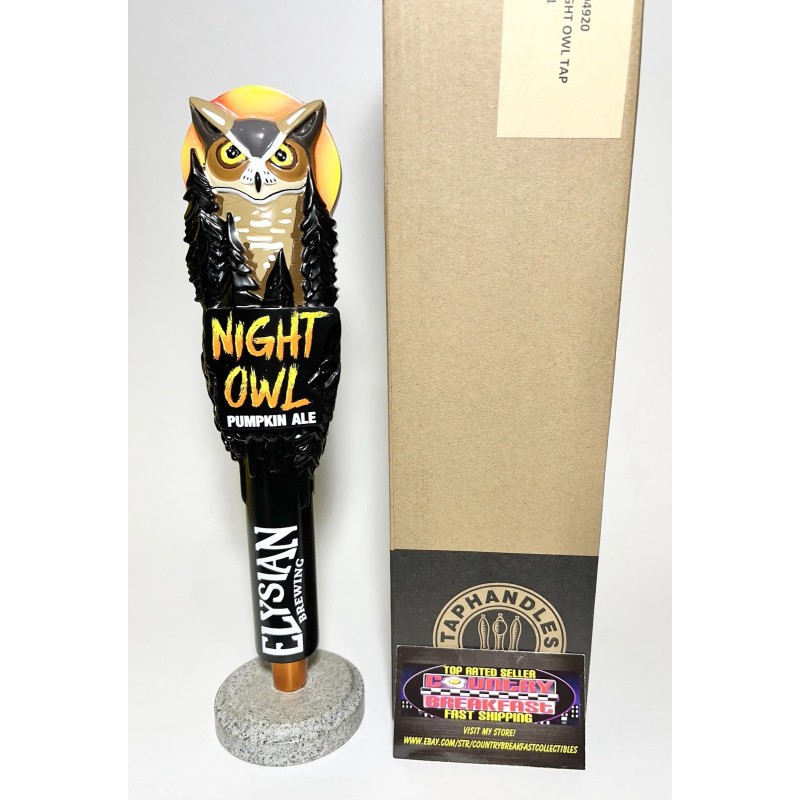 Elysian Brewing Night Owl Pumpkin Ale Beer Tap Handle 11”