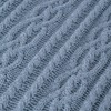 Battilo Bluish Grey Throw Blanket for Couch, Woven Chenille Blue