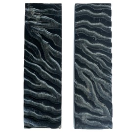 Malayan Products Black Water Buffalo Horn Scale Blanks Ridged, Knife Making Blanks, Natural Resource 5" Knife Handle Making, DIY Knife Handle Blanks, Set of 2 Scales, Ridged Handle Blanks