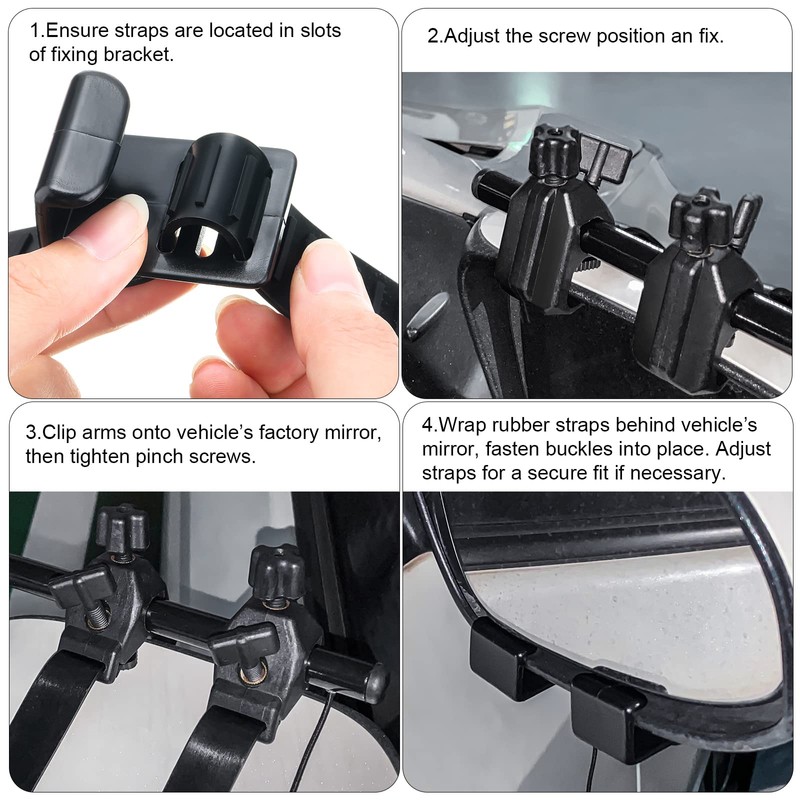 Tallew 2 Pcs Towing Clip on Mirror Universal Extension Mirror