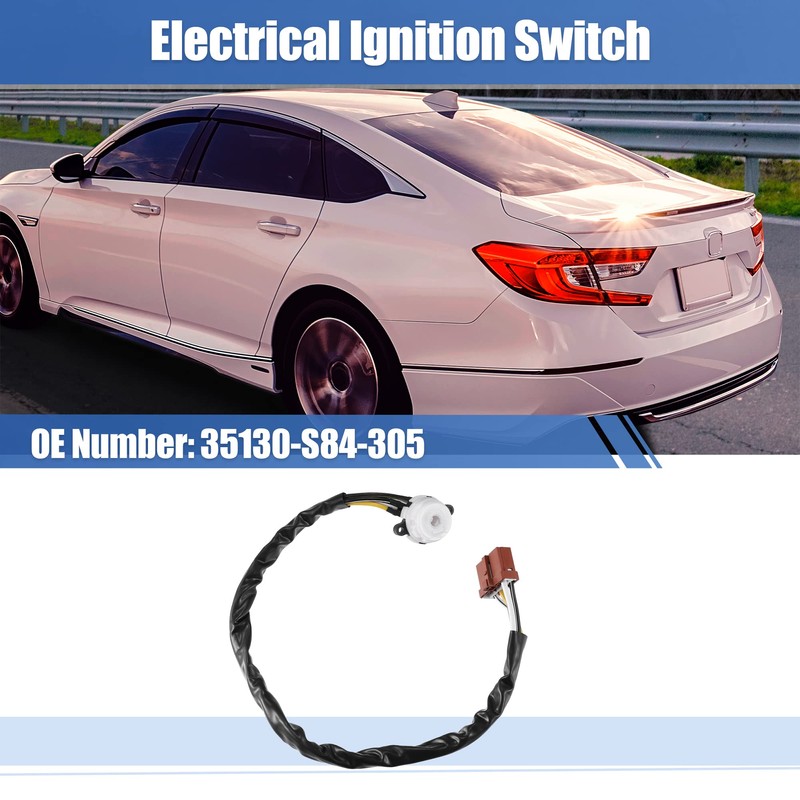 X AUTOHAUX Ignition Start Switch Ignition Key 35130-S84-305 for Honda