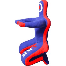 Rapid Martial Brazilian Grappling Submission Sitting Laying Throwing Dummy Wrestling Dummy Punching Heavy Bag - UNFILLED 4/48 inches Feet- Kneeling(Multicolored-Blue-Red)