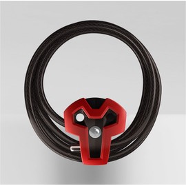 Safeman T-Shirt Multi-Functional Combination Cable Lock – Black/Red, 185 x 17 x 3 cm