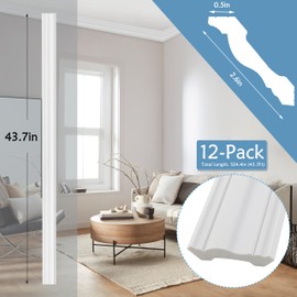Sunnyglade 12-Pack Ceiling Crown Molding Trim, Total 43.7 Ft High Impact Finish Polystyrene Ceiling Moulding for Home Decor -Easy Installation with Glue (12)