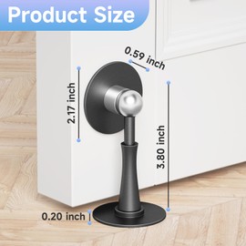 Strong Magnetic Door Stop, Aluminum Door Stoppers for Wall, Spring Shock Absorbent Technology Door Holder to Keep Door Open, Matte Black Door Stopper, Rust-Proof