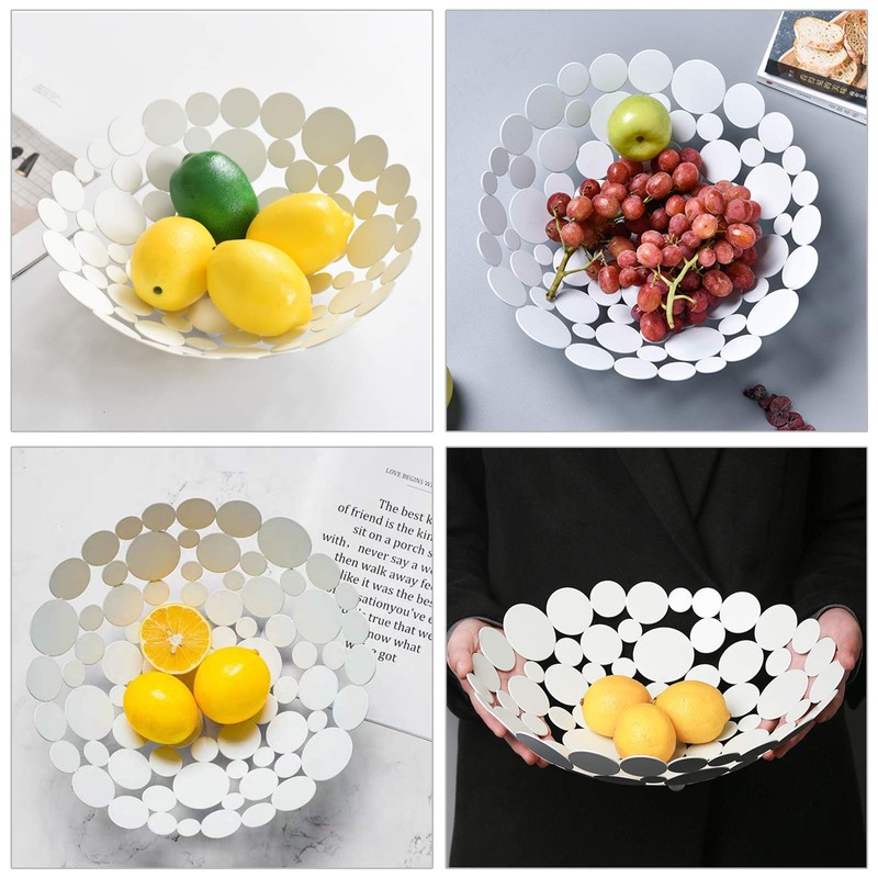SUMNACON Countertop Fruit Holder Basket Metal Fruit Storage Bowl Kitchen