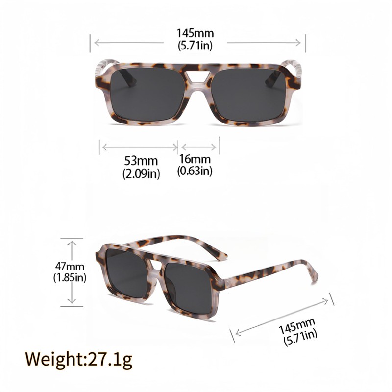 WDZAYXC Stylish Rectangular Sunglasses for Men and Women, UV Protection,
