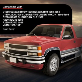 Dashboard Dash Cover Panel Fit Chevy GMC C/K 1500 2500 3500 1988-1994,Gray