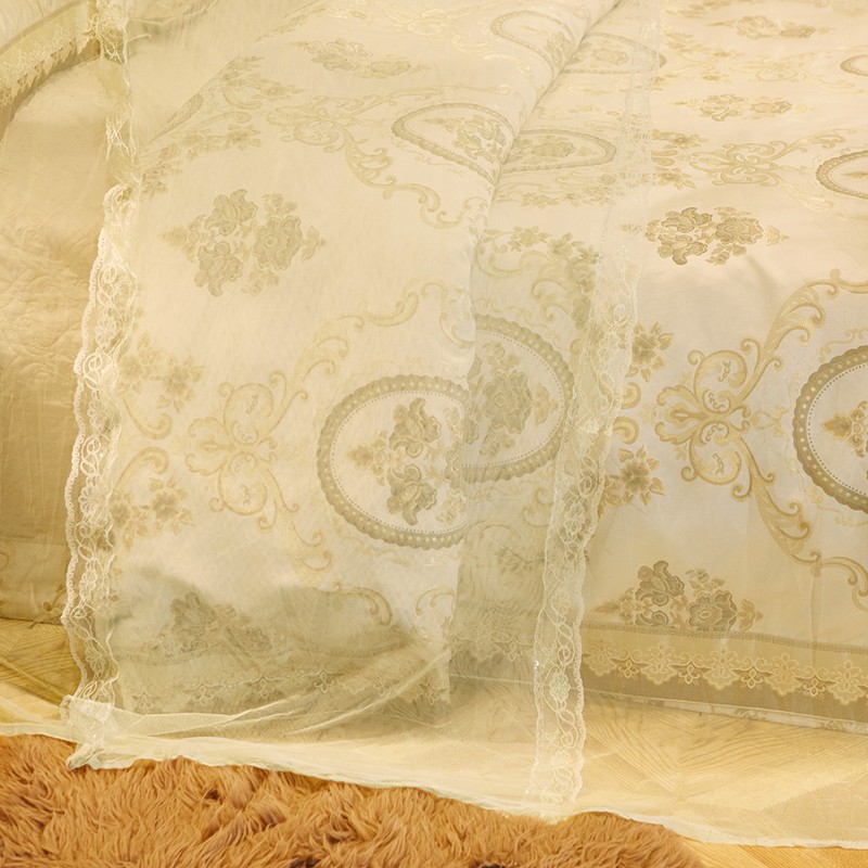 Luxury Princess Three Side Openings Post Bed Curtain Canopy Netting